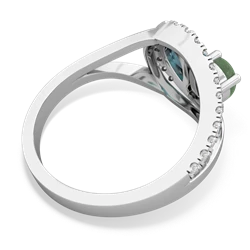 Jade Nestled Heart Keepsake 14K White Gold ring R5650