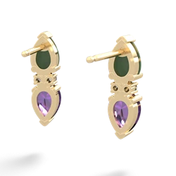 Jade Bowtie Drop 14K Yellow Gold earrings E0865