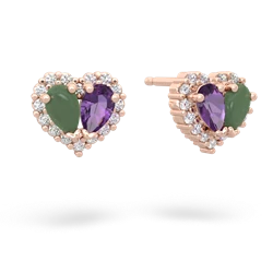 Jade Halo 14K Rose Gold earrings E7008