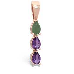 Jade Dew Drops 14K Rose Gold pendant P2251