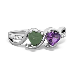 Jade Side By Side 14K White Gold ring R3090