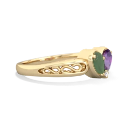 Jade Filligree 'One Heart' 14K Yellow Gold ring R5070