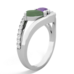 Jade Nestled Heart Keepsake 14K White Gold ring R5650