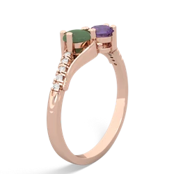 Jade Infinity Pave Two Stone 14K Rose Gold ring R5285