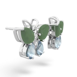 Jade Butterfly 14K White Gold earrings E2215