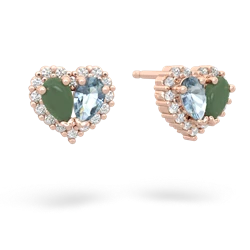 Jade Halo 14K Rose Gold earrings E7008