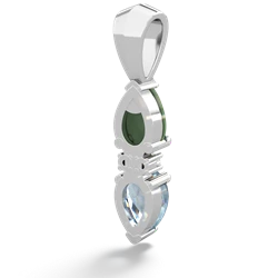 Jade Bowtie Drop 14K White Gold pendant P0865