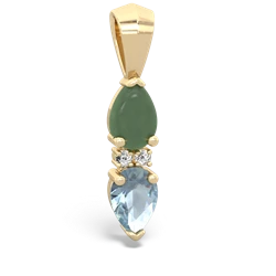 Jade Bowtie Drop 14K Yellow Gold pendant P0865