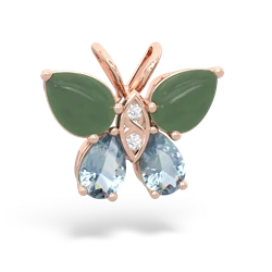 Jade Butterfly 14K Rose Gold pendant P2215