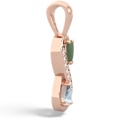 Jade Diamond Infinity 14K Rose Gold pendant P5390