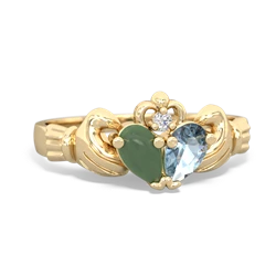 Jade 'Our Heart' Claddagh 14K Yellow Gold ring R2388