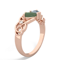 Jade 'One Heart' Celtic Knot Claddagh 14K Rose Gold ring R5322