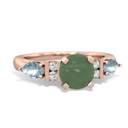 Jade 6Mm Round Eternal Embrace Engagement 14K Rose Gold ring R2005