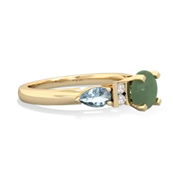 Jade 6Mm Round Eternal Embrace Engagement 14K Yellow Gold ring R2005