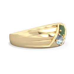 Jade Men's Streamline 14K Yellow Gold ring R0460