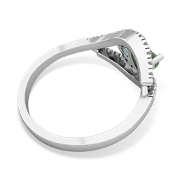 Jade Mother And Child 14K White Gold ring R3010