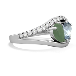 Jade Nestled Heart Keepsake 14K White Gold ring R5650