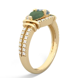 Jade Art-Deco Keepsake 14K Yellow Gold ring R5630