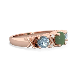 Jade Hugs And Kisses 14K Rose Gold ring R5016