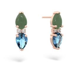 Jade Bowtie Drop 14K Rose Gold earrings E0865