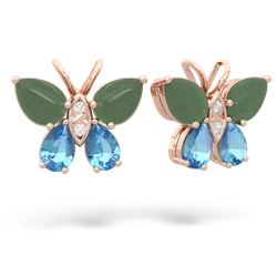 Jade Butterfly 14K Rose Gold earrings E2215