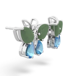 Jade Butterfly 14K White Gold earrings E2215