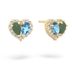 Jade Halo 14K Yellow Gold earrings E7008