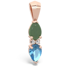 Jade Bowtie Drop 14K Rose Gold pendant P0865