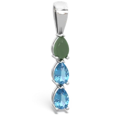 Jade Dew Drops 14K White Gold pendant P2251