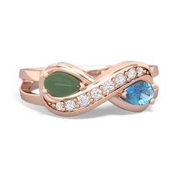 Jade Diamond Infinity 14K Rose Gold ring R5390