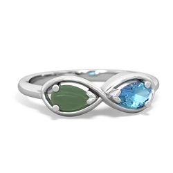 Jade Infinity 14K White Gold ring R5050