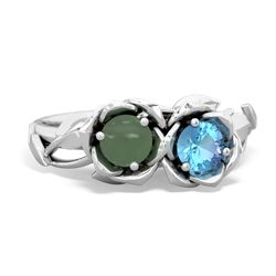 Jade Rose Garden 14K White Gold ring R5510