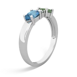 Jade Pear Bowtie 14K White Gold ring R0865