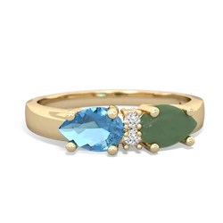 Jade Pear Bowtie 14K Yellow Gold ring R0865