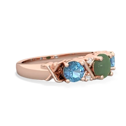 Jade Hugs And Kisses 14K Rose Gold ring R5016