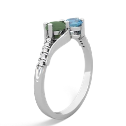 Jade Infinity Pave Two Stone 14K White Gold ring R5285