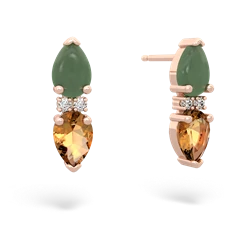 Jade Bowtie Drop 14K Rose Gold earrings E0865