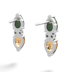 Jade Bowtie Drop 14K White Gold earrings E0865