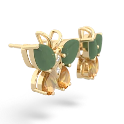 Jade Butterfly 14K Yellow Gold earrings E2215