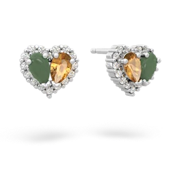 Jade Halo 14K White Gold earrings E7008