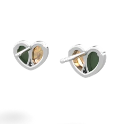 Jade 'Our Heart' 14K White Gold earrings E5072