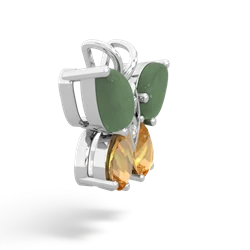 Jade Butterfly 14K White Gold pendant P2215