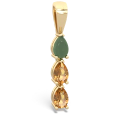 Jade Dew Drops 14K Yellow Gold pendant P2251