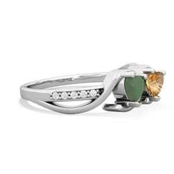 Jade Side By Side 14K White Gold ring R3090