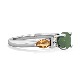 Jade 6Mm Round Eternal Embrace Engagement 14K White Gold ring R2005