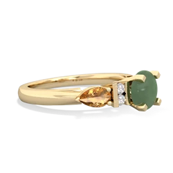 Jade 6Mm Round Eternal Embrace Engagement 14K Yellow Gold ring R2005