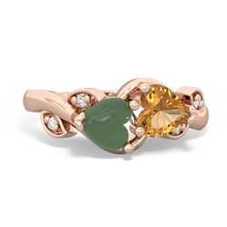 Jade Floral Elegance 14K Rose Gold ring R5790