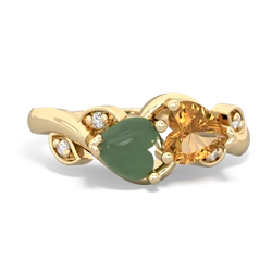 Jade Floral Elegance 14K Yellow Gold ring R5790