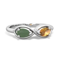 Jade Infinity 14K White Gold ring R5050