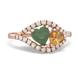 Jade Mother And Child 14K Rose Gold ring R3010